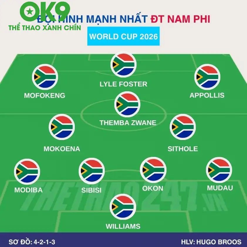Đội hình dự kiến Nam Phi Đội hình dự kiến Nam Phi